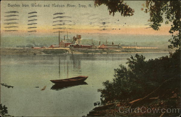 Burden Iron Works and Hudson River Troy New York