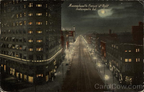 Massachusetts Avenue at Night Indianapolis