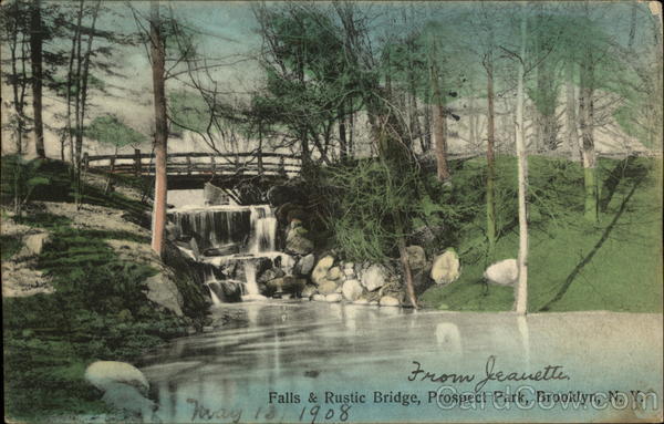 Falls & Rustic Bridge, Prospect Park Brooklyn New York