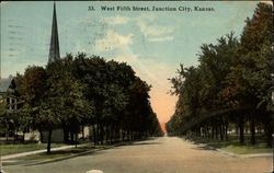 West Fifth Street Junction City, KS Postcard Postcard