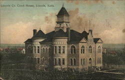 Lincoln County Court House Kansas Postcard Postcard