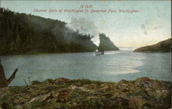 Steamer State of Washington in Deception Pass Postcard Postcard