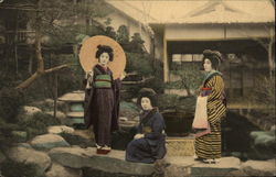 Three Japanese Geishas Postcard