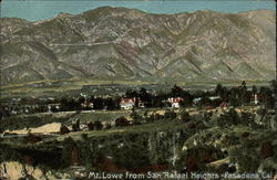 Mt. Lowe from San Rafale Heights Pasadena, CA Postcard Postcard