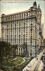 Trinity Building and Broadway New York, NY Postcard Postcard