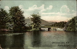 Rustic Bridge, Chocorua Lake Tamworth, NH Postcard Postcard