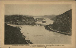 Where the Potomac and the "Laughing" Shenandoah Meet Harpers Ferry, WV Postcard Postcard