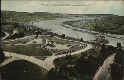 Ohio River from Eden Park Postcard