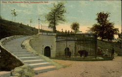 Bear Pit, Riverside Park Indianapolis, IN Postcard Postcard