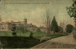 Road view and summer residence, C.A. Stevens Postcard