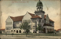 High School at Long Beach Postcard