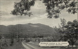 Woodstock Nestling in the Shadows of Overlook Mountain New York Postcard Postcard