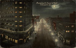 Massachusetts Avenue at Night Postcard