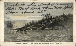 Lower Manhattan, 1609 Postcard