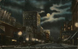 3rd St., South from Wells at night Postcard