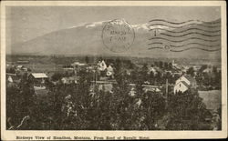 Birdseye view from roof of Ravalli Hotel Hamilton, MT Postcard Postcard