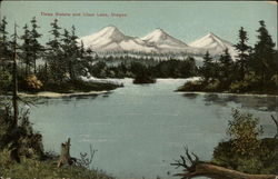 Three Sisters and Clear Lake Postcard