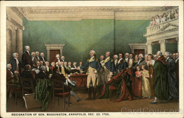 Resignation of Gen. Washington Annapolis Maryland Patriotic