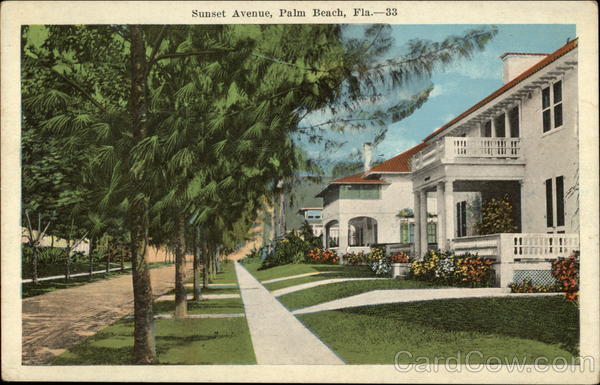 Sunset Avenue Palm Beach Florida
