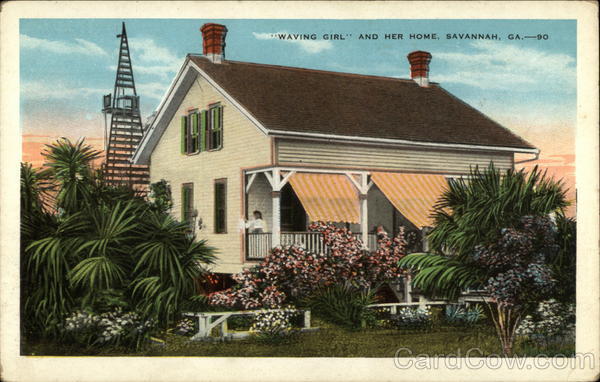Waving Girl and her home Savannah Georgia