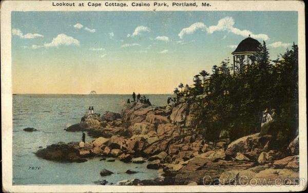 Looking at Cape Cottage, Casino Park Portland Maine