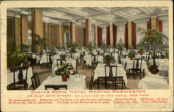 Dining Room at Hotel Martha Washington New York