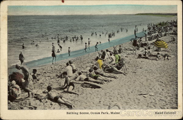 Bathing Scene Ocean Park Maine