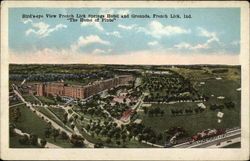 Bird's-eye view French Lick Springs Hotel and Grounds Indiana Postcard Postcard