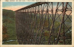 Kinzua Bridge, 306 feet high, 1 mile long Bradford, PA Postcard Postcard