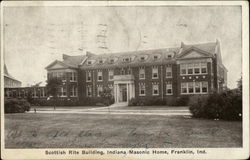Scottish Rite BUilding, Indiana Masonic Home Franklin, IN Postcard Postcard