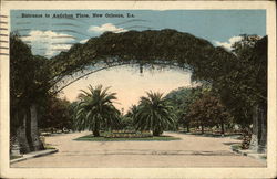 Entrance to Audubon Place Postcard