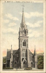 St. Mary's R. C. Church Little Falls, NY Postcard Postcard