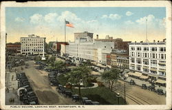 Public Square, Looking West Watertown, NY Postcard Postcard