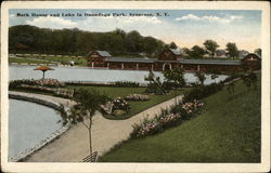 Bath House and Lake in Omondaga Park Postcard