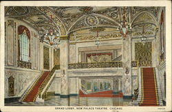 Grand Lobby, New Palace Theatre Chicago, IL Postcard Postcard