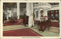 Lobby, Clift Hotel Postcard