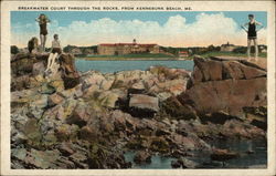 Breakwater Court Through the Rocks Kennebunk Beach, ME Postcard Postcard