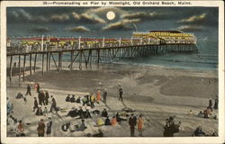 Promenading on Pier by Moonlight Postcard