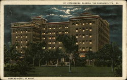 Soreno Hotel at night Postcard