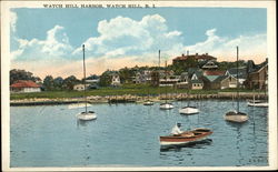 Watch Hill Harbor Rhode Island Postcard Postcard