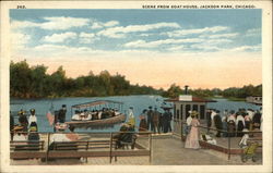 Scene from Boat House at Jackson Park Postcard