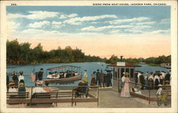 Scene from Boat House at Jackson Park Chicago, IL Postcard Postcard