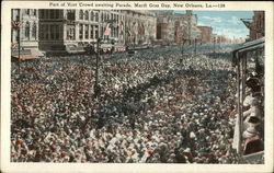 Part of Vast Crowd awaiting Parade, Mardi Gras Day New Orleans, LA Postcard Postcard