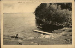 Scenic View Looking Out From The Shore Black Lake, NY Postcard Postcard