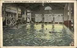 Interior of Hygeia Swimming Pool Postcard