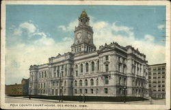 Polk County Court House Des Moines, IA Postcard Postcard