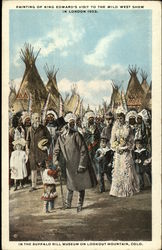 Painting of Kind Edward's Visit to the Wild West Show Postcard