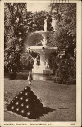Memorial Fountain Poughkeepsie, NY Postcard Postcard