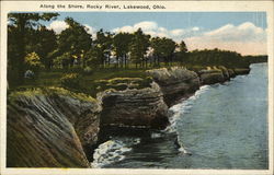 Along the Shore of Rocky River Lakewood, OH Postcard Postcard