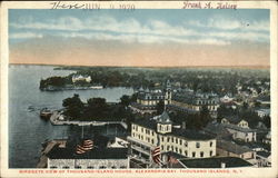 Birds Eye View of Thousand Island House, Alexandria Bay Thousand Islands, NY Postcard Postcard